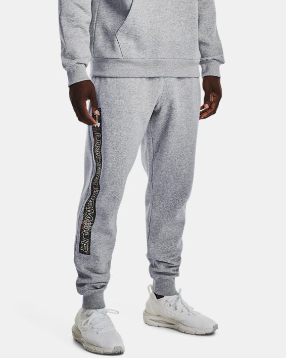 Men's UA Rival Fleece Graphic Joggers in Gray image number 0